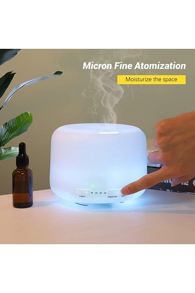 fulina 500ml large capacity air humidifier,two atomization modes,7-color light,with remote control,green