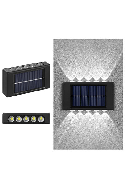 NEXTLY Σετ 2 διακοσμητικών ηλιακών λαμπτήρων τοίχου/φράχτη με αισθητήρα φωτός, 10