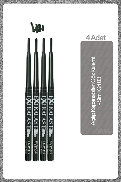 Farmasi Açılıp Kapanabilen Göz Kalemi - Simli Gri 03 - 4 Adet