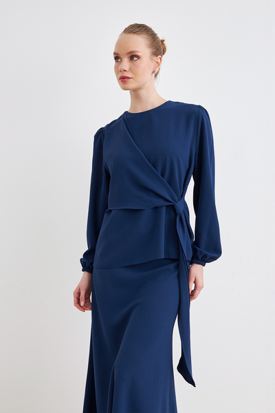 VAVİNOR Σετ μπλούζας φούστα Roza - Indigo