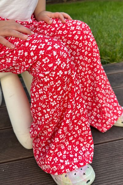 Monila Girl's Crinkle Fabric Fabric Wide Leg Casual Pants