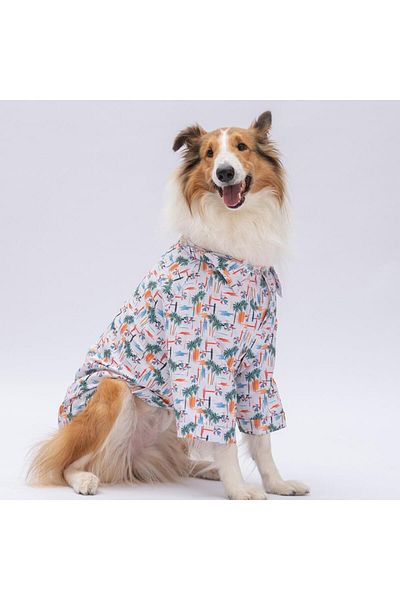 Pawstar Palm Beach Medium and Large Breed Dog Shirt - Dog Clothing (15 Kg-45 kg)