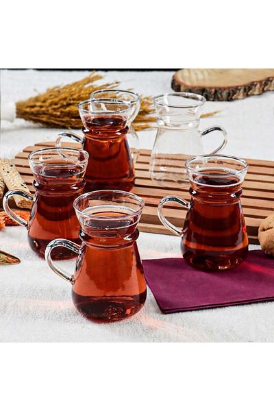 AROW Glass 6-Piece Tea Cups Pattern2