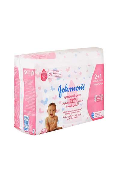 Johnson's Baby Wipes for Gentle Full Body Cleaning - 216 Wipes