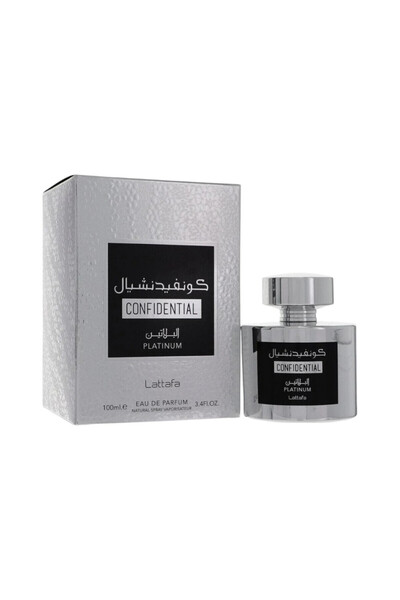 Lattafa perfumes عطر كونفيدنشال بلاتينيوم أو دو برفيوم 100 مل لرائحة منعشة تد...