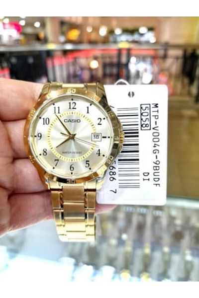 Casio Men's Watch - MTP-V004G-9BUDF Gold Dial, Gold Band