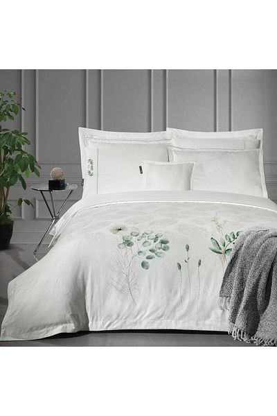 Sarev Leandra King Size (King Size) 100% Cotton Satin "300 Tc" Duvet Cover White