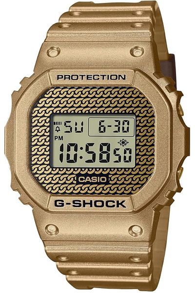 Casio G-Shock Watch - DWE-5600HG-1DR Gold Dial, Gold Band