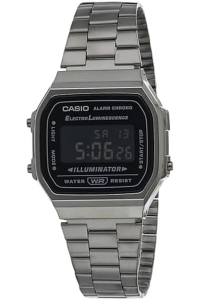 Casio Unisex Watch - A168WGG-1BDF Black Dial, Grey Band