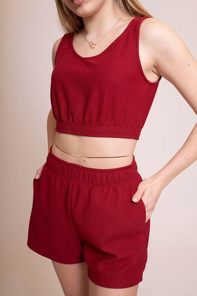 AFLOOW Delicate Burgundy High Waisted Corduroy Shorts |   Comfortable and Stylish Summer Casual Sports Shorts – Elastic Waist