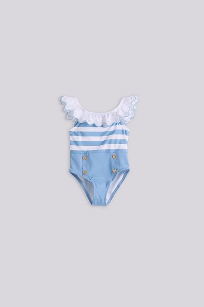 GB Baby Bg Store Baby Girl Patterned Swimsuit