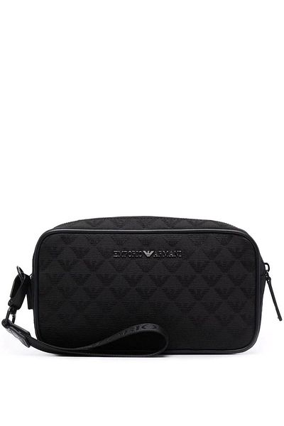Emporio Armani Zippered Shaving Bag with Logo Men's Shaving Bag Y4r356 Y022v 81336