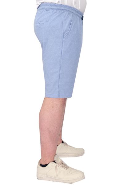 ModeXL Ανδρικό σορτς Mode XL Plus Size ίσιο βάφλα 23498 Μπλε