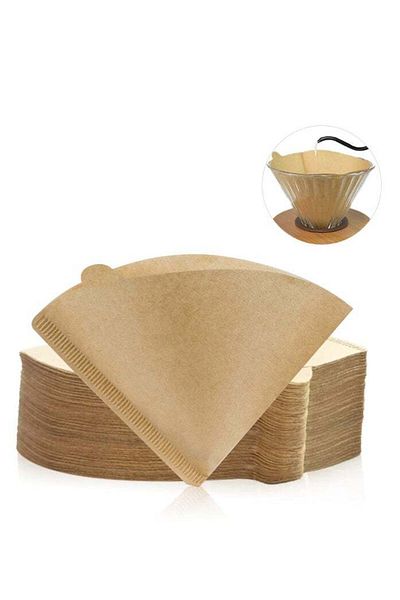 MIBRU 100 Pc Coffee Filter V60 Paper Brown 02