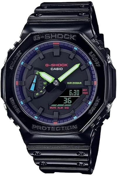 Casio G-Shock Watch - GA-2100RGB-1ADR Black Dial, Black Band