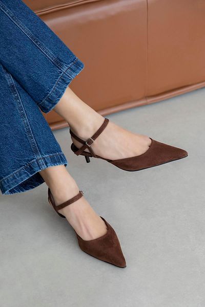STRASWANS Melvin Women's Heeled Suede Shoes Brown