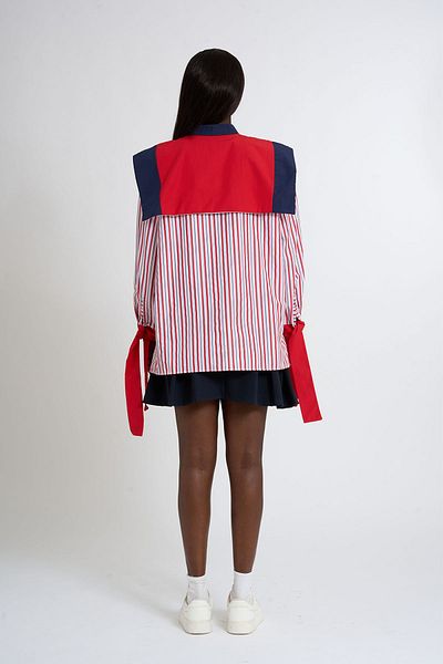 HANIQA Striped Shirt with Lapel Detail