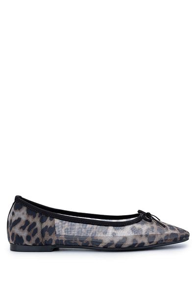 Tamer Tanca Women's Leather & Textile Black Ballerina Shoes