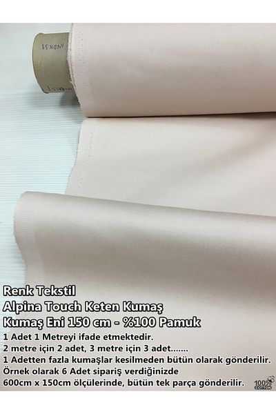Renk Tekstil Alpina Touch Cotton Linen Meter Fabric - Χόμπι - Θήκη - Παλτό - Κουρτίνα - Ράψιμο