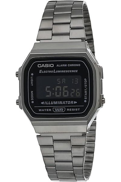 Casio Unisex Watch - A168WGG-1BDF Black Dial, Grey Band