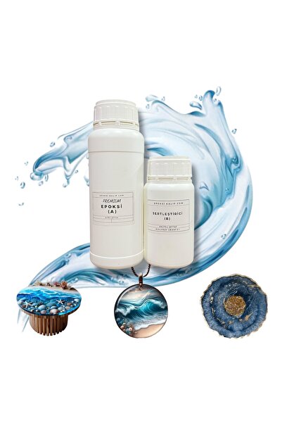 cnk craft shop Premium Ultra Parlak Epoksi Reçine 750gr Set, Ekstra Uv Dirençli, Ultra Parlak Epoksi