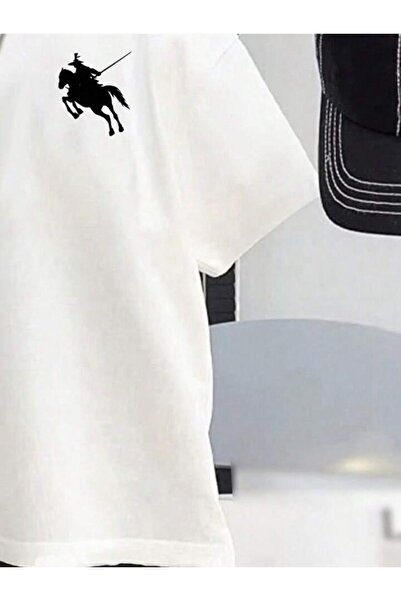 vinraus Girl/Boy White-Black Minimal Knight Printed T-Shirt-Shorts Set