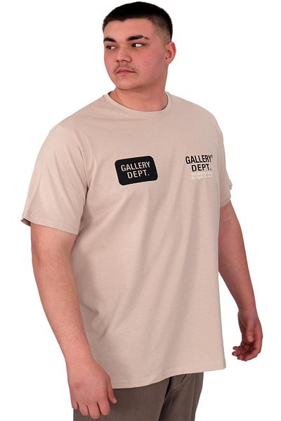 ModeXL Mode XL Large Size Men's T-Shirt Crew Neck Gallery Dept U25003 Beige