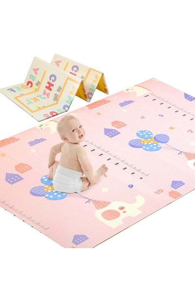 Yelajoy Foldable Baby Play Mat,The Surface is Water-Resistant,Double L Textured Design Anti-Slip,200x180x1cm