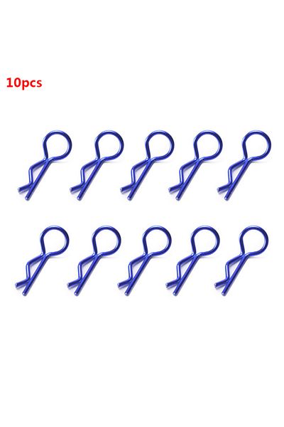 Choice Blue 10pcs Universal Stainless Steel Body Shell R Clips Pin for 1/10 1/12 RC Model Car HSP Redcat HP