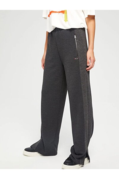 Faik Sönmez Bol Paça Lastikli Bel Antrasit-Melanj Kadın Eşofman Altı U67807