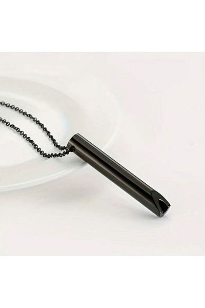 sulyra Meditation Panic Attack Relaxing Calming Steel Necklace Black
