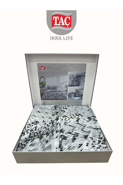 Taç Orniva Gray V1 Double Satin Duvet Cover Set