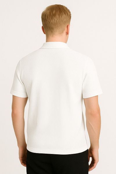 Altamira Tricou alb pentru bărbați cu jumătate de fermoar otoman