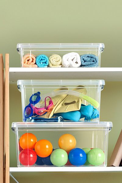 Nandy Home Set of 3 Multi-Purpose Transparent Storage Box with Lock Cover