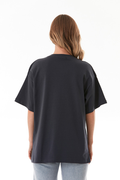 Fulla Moda Μπλουζάκι Basic Oversize Crew Neck