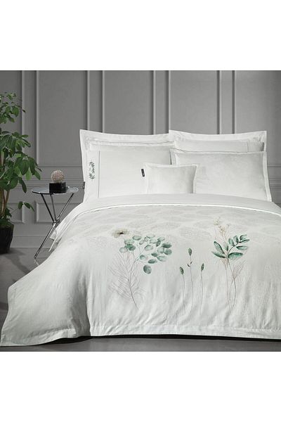 Sarev Leandra King Size (King Size) 100% Cotton Satin "300 Tc" Duvet Cover White