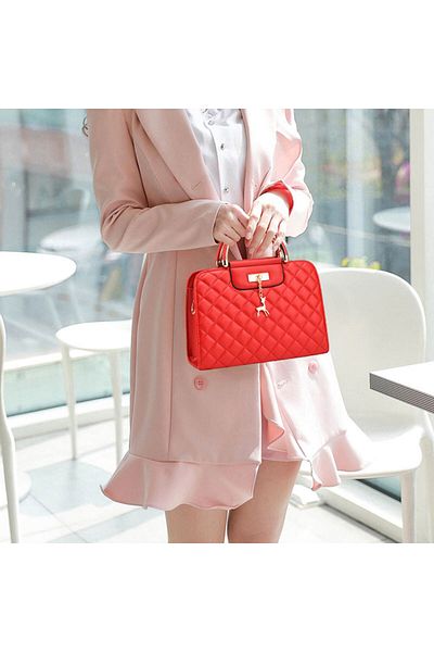Muchmy Women's Shoulder Bag Double Handle Girls Bag Cute Design Red Bag
