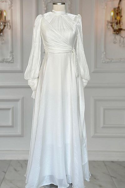 Amine Hüma Efruz Evening Dress Ecru