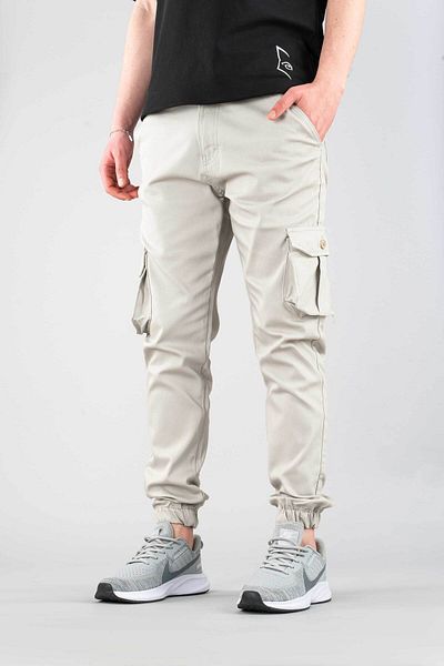 bombe Men's Stone Slim Fit Slim Fit Jogger Cargo Pocket Elastic Leg Trousers