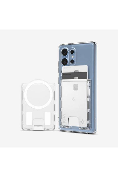 Spigen Ultra Hybrid (MagFit) Magnetic Wallet 3 Card Holder - Crystal Clear