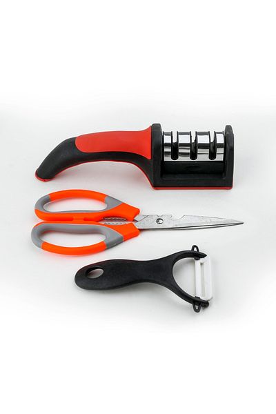Ba&Sh Basra Knife Sharpener, Knife Sharpener with Scissors and Manual Cutter