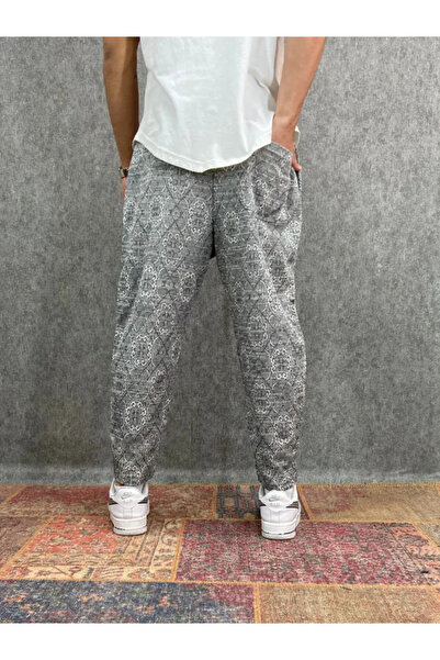 FıttingRoom Patterned Baggy Trousers with Elastic Waist