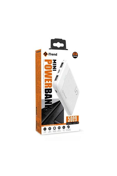 REDz Accessories Mini External Battery, Itrend Pb305, Capacity 5000 Mah, Fast Charging, White