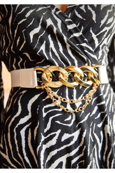 Desre Moda Cureaua de damă cu cataramă elastică din aur Curea de rochie Curea...