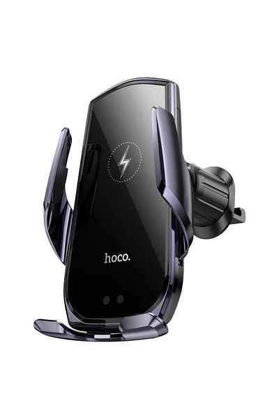 REDz Accessories Suport auto cu încărcare wireless, Hoco CA202 Plus Enlightener, grilă, cleme automate, negru