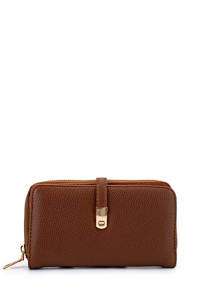 minebag Faux Leather Women's Wallet Brown Mn103