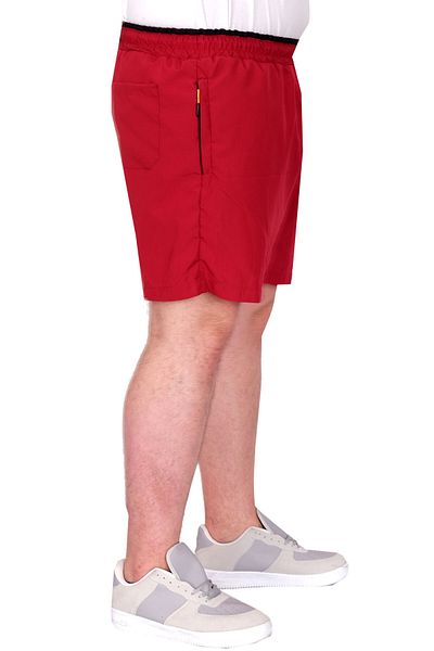 ModeXL Mode XL Large Size Men's Swim Shorts Miami Beach Printed Fox 25401 Burgundy