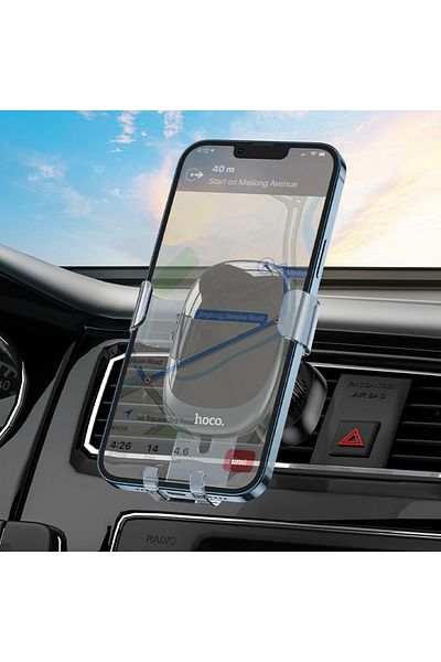 REDz Accessories Suport auto cu cleme, Gravity, Hoco H7, Grilă de ventilație, Rotativ, Negru