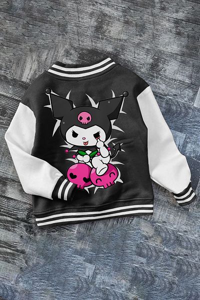 C&C OKULCUNUZ Kids Girls & Boys School College Jacket Seasonal Black Kuromi Cherry