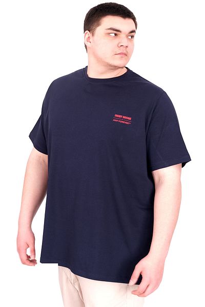 ModeXL Mode XL Large Size Men's T-Shirt Crew Neck Forever U25023 Navy Blue